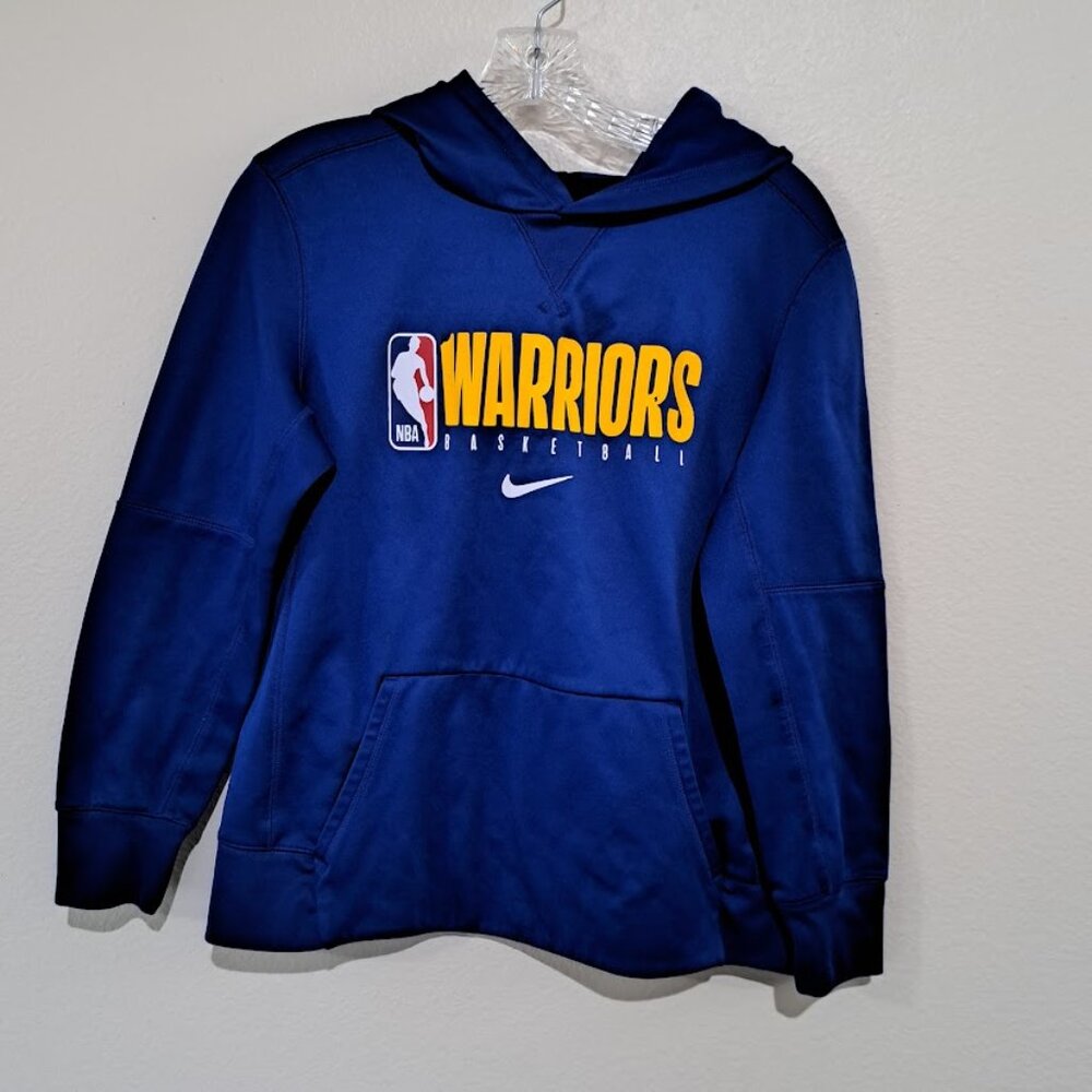 Nike NBA Warriors Basketball youth Large Hoodie Blue yellow‎ and white